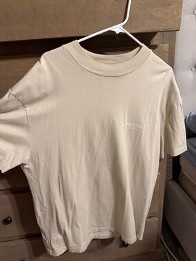 Essentials Men’s Cream Short-Sleeve Logo Tee